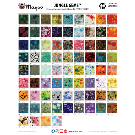 Jungle Gems Mayco glazes poster