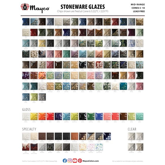 Mayco Stoneware Glazes Poster Cone 6 2025