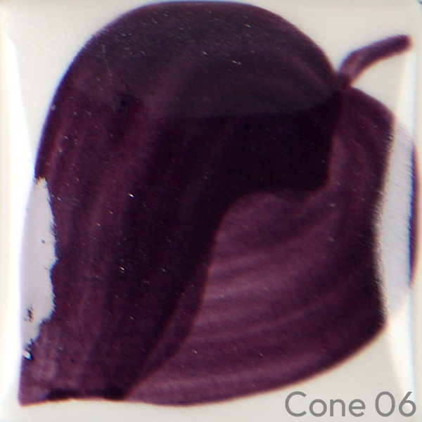 Plum purple ez stroke from duncan for ceramic decoration when high pigment underglaze is required ez