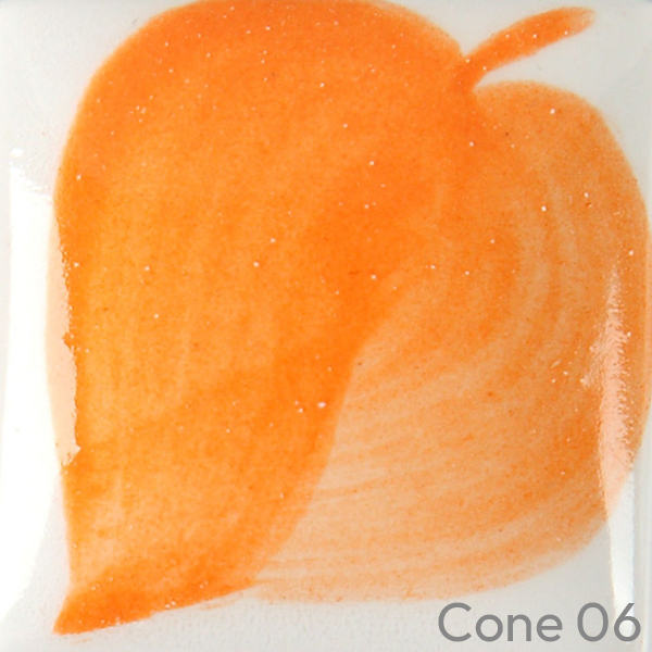 Poppy Orange ez stroke from duncan made by mayco colors. ez058 for ceramic decorating and firing in 