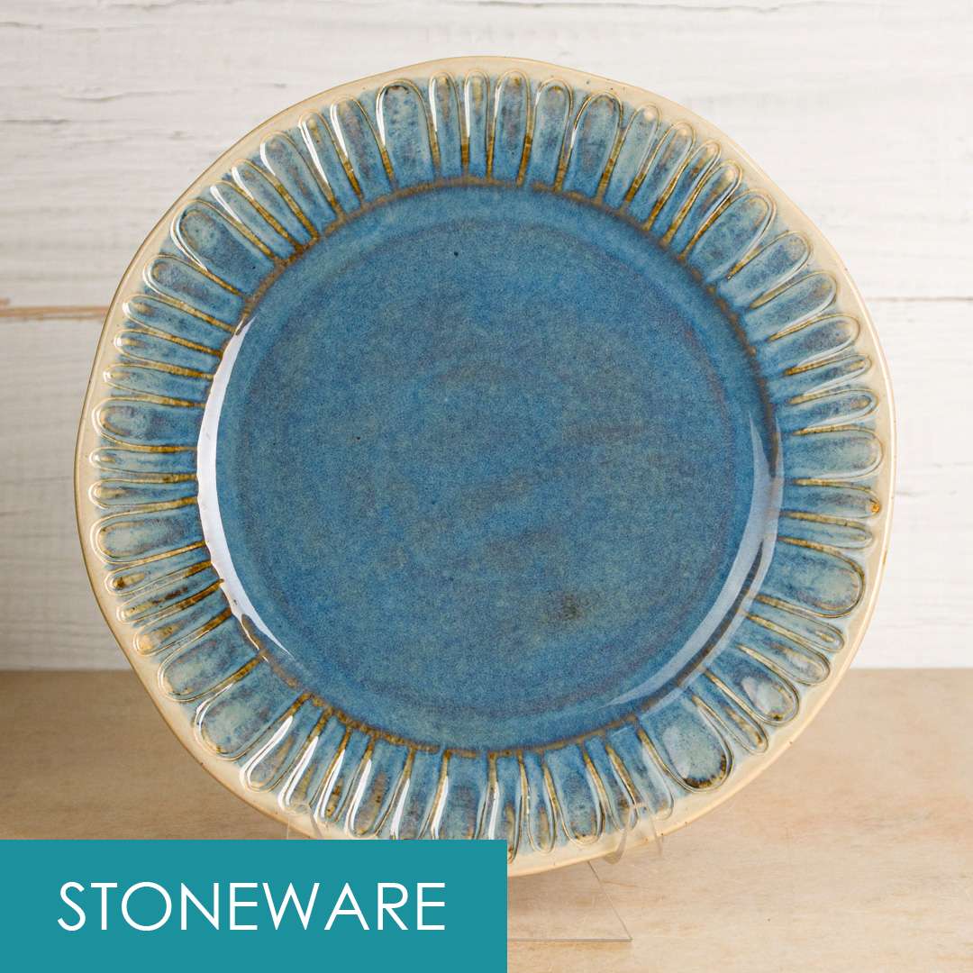 SB151 stoneware bisque fluted dinner plate